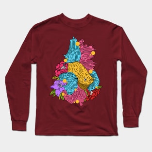 BettaFish and Roses Long Sleeve T-Shirt